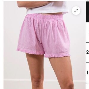 Sonderhaus pink striped ruffle shorts. Size M. Like new.
